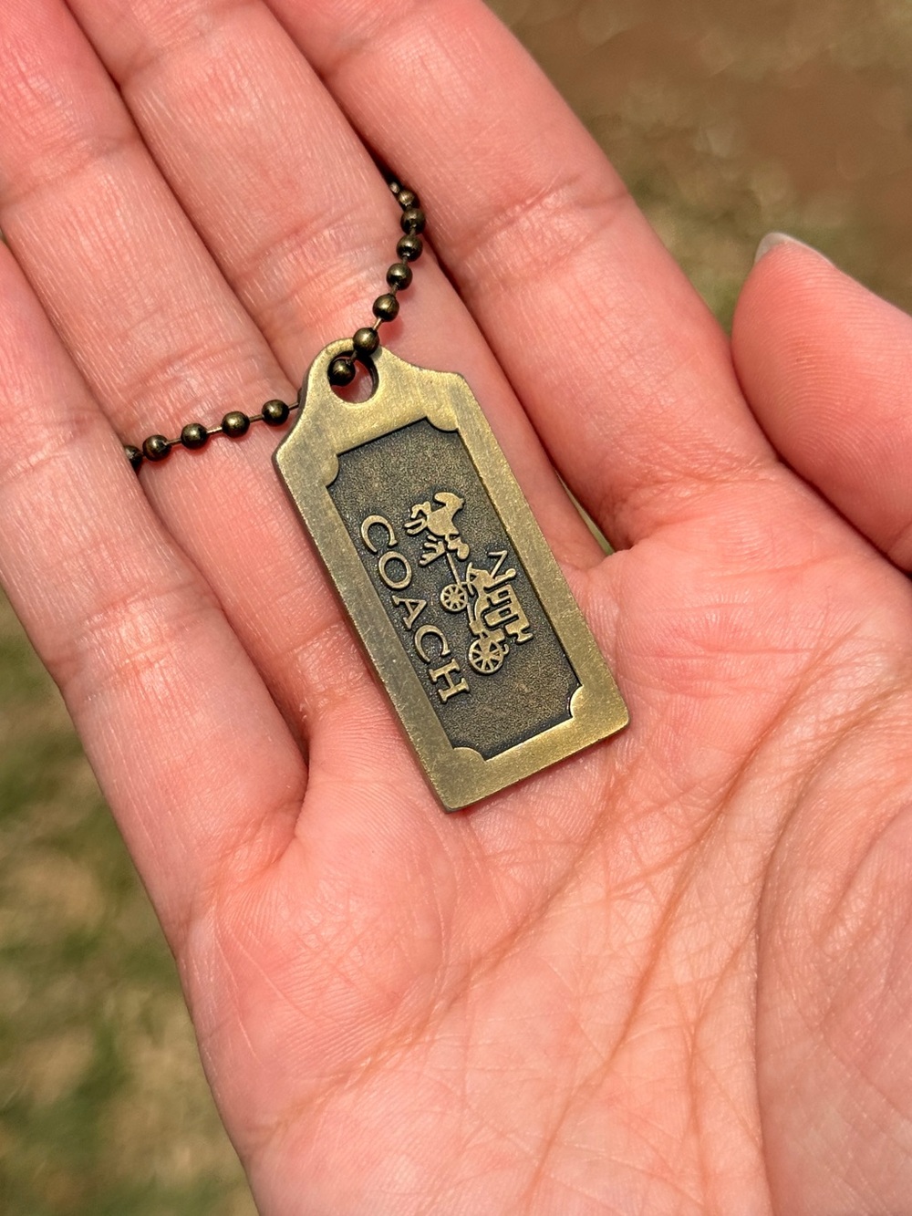 1.5" Small Vintage Coach Leather Key Fob Bag Charm Keychain Hang Tag/Hangtag - Picture 2 of 2